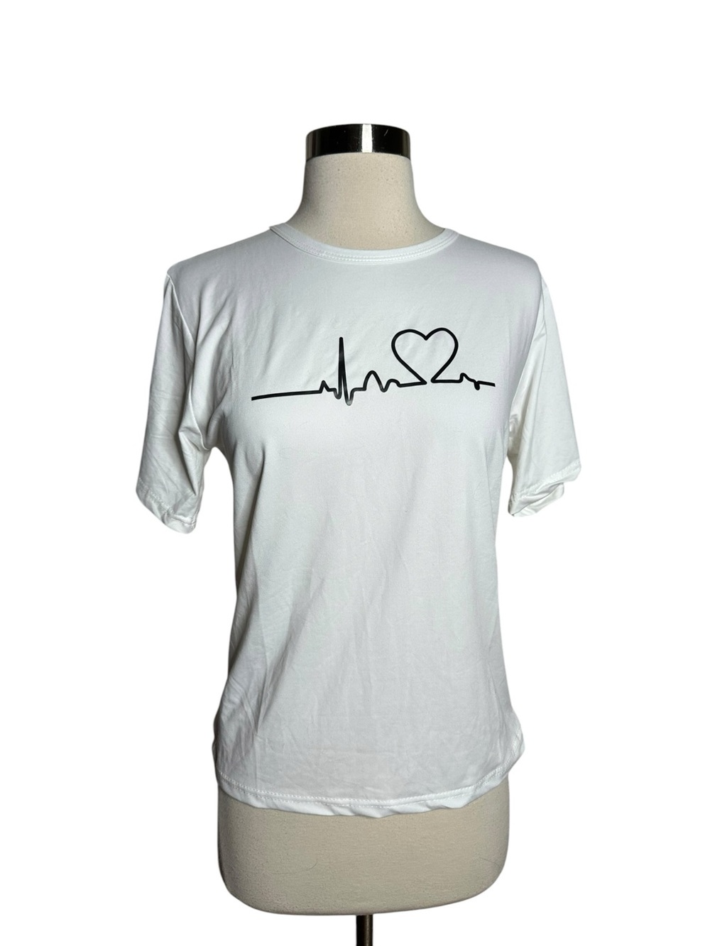 EKG Heartbeat Line Graphic Tee Shirt White Size Large Nurse Medical Pulse Top